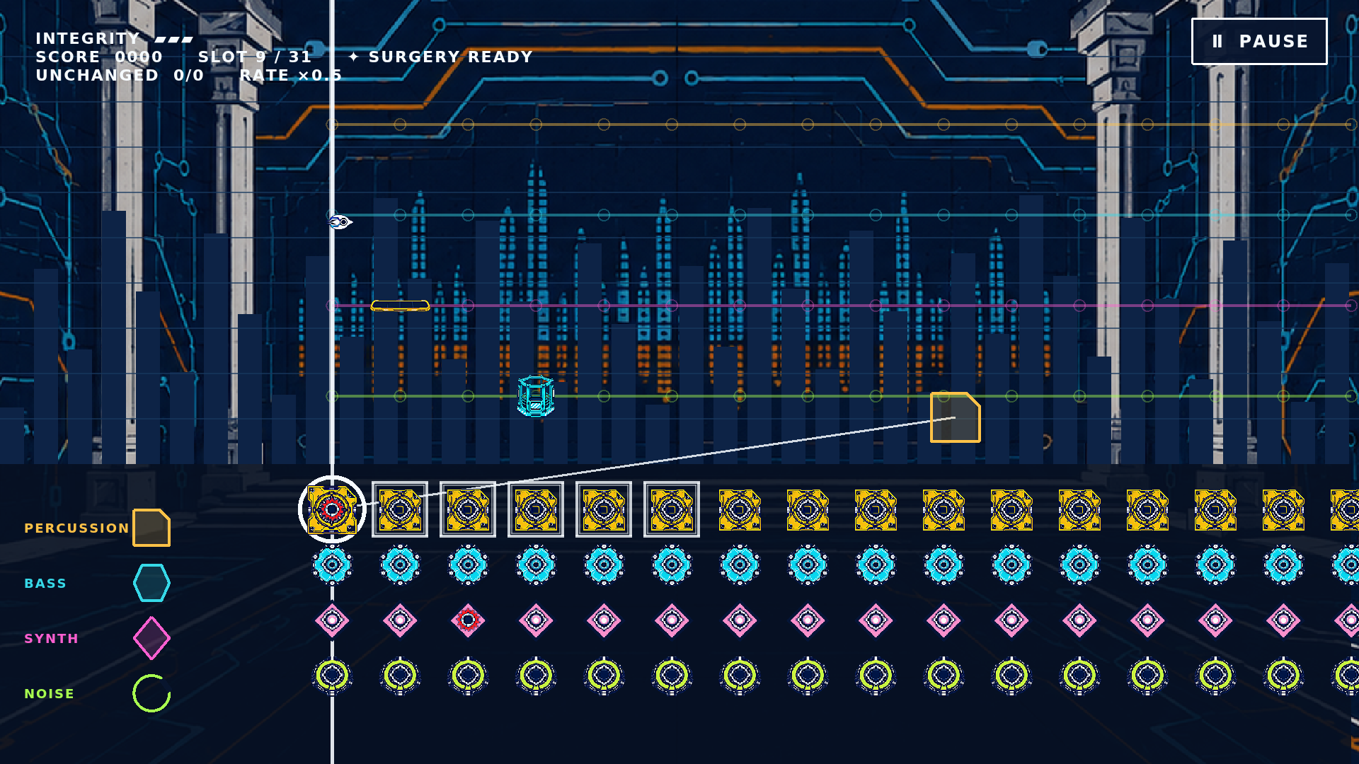 Beat Reroute: Held fragment follows the pointer.